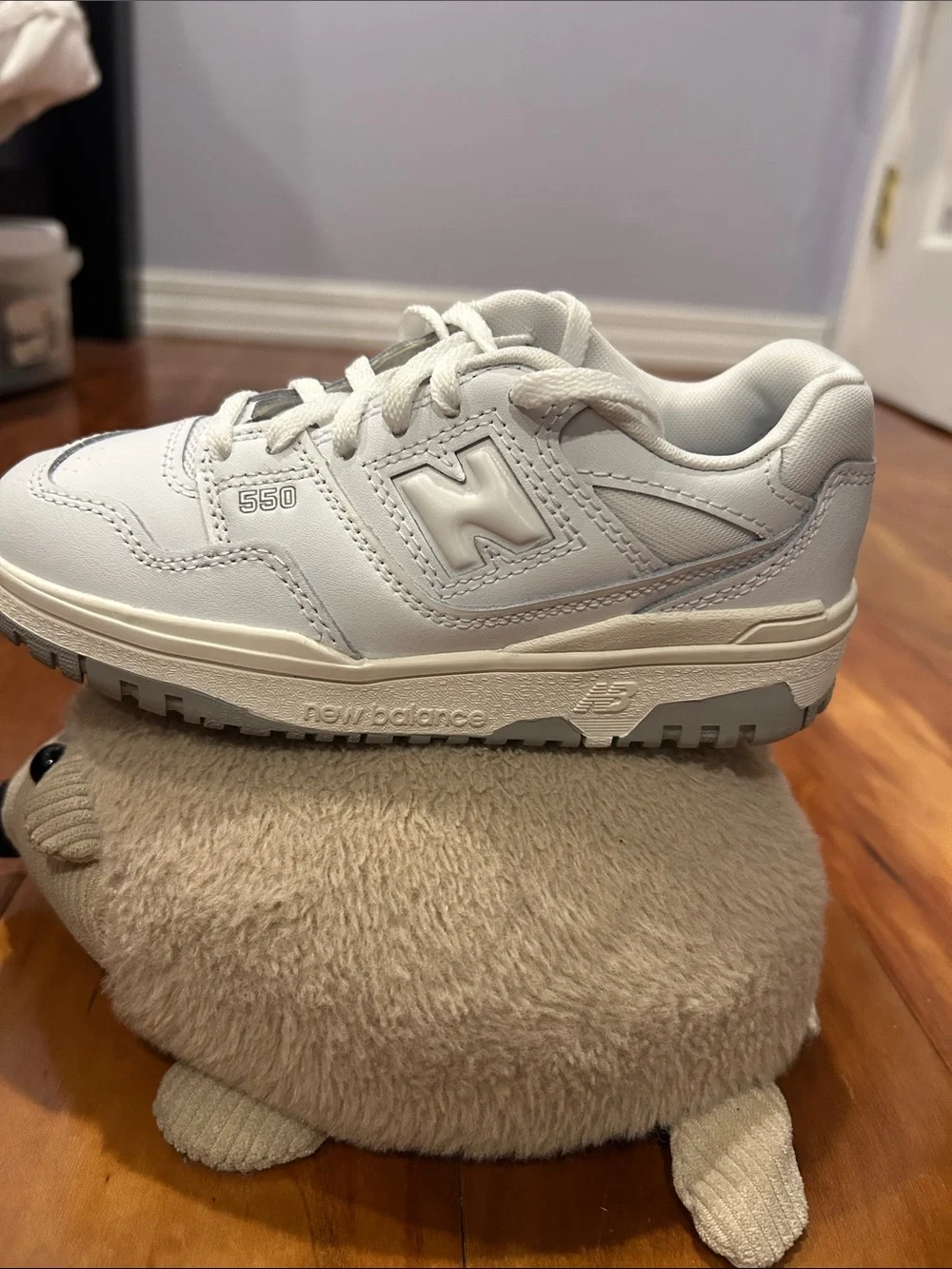 New Balance Kids White Low-Top Sneakers